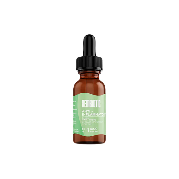 Hembiotic 1000mg Broad-Spectrum Functional CBD Oil - 15ml - Image 2