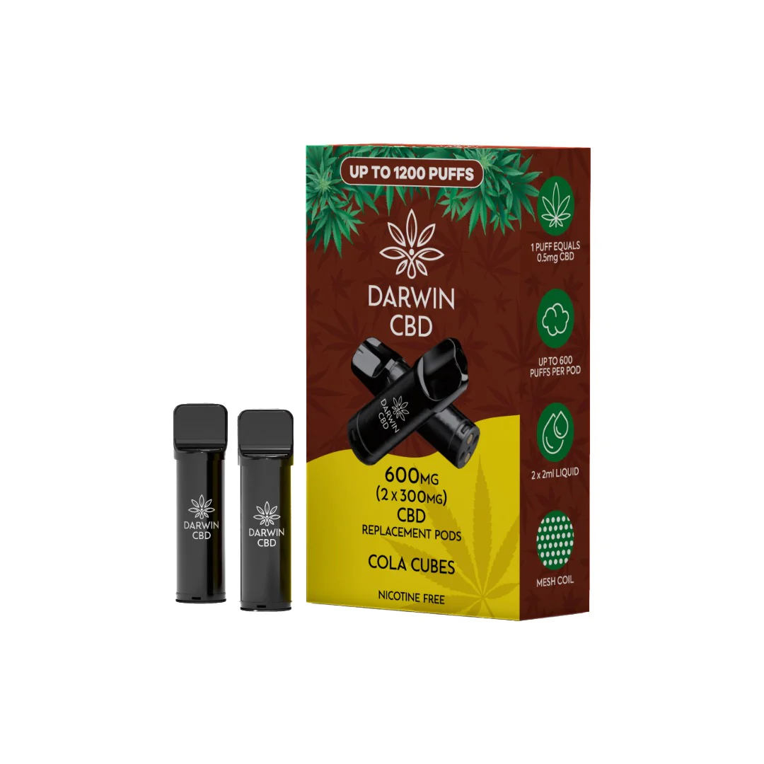 600mg Darwin CBD Prefilled Replacement Pods 1200 Puffs - 2 Pcs - Image 6