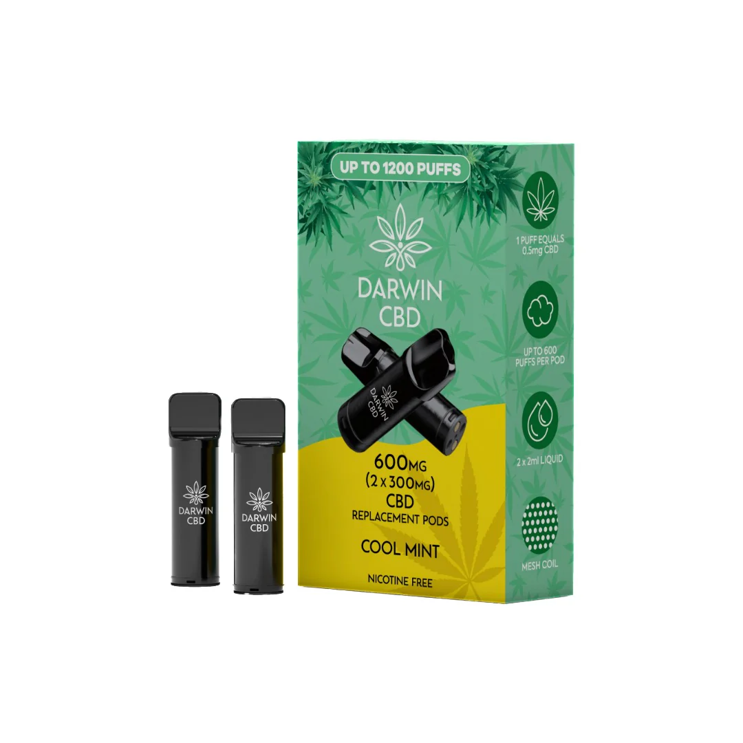 600mg Darwin CBD Prefilled Replacement Pods 1200 Puffs - 2 Pcs - Image 7