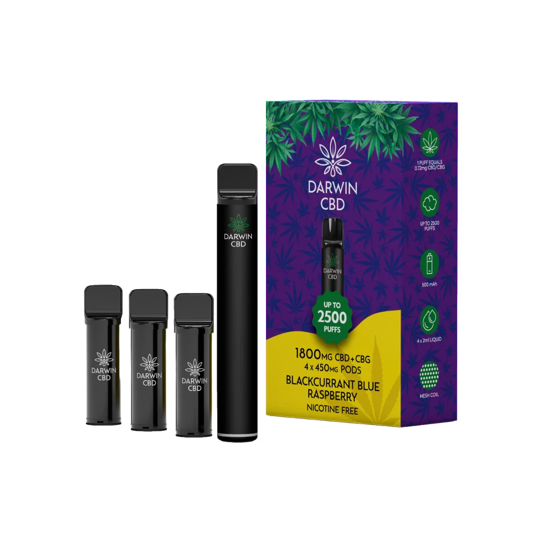 1800mg Darwin CBD + CBG 4 in 1 Pod Vape Kit 2500 Puffs - Image 3