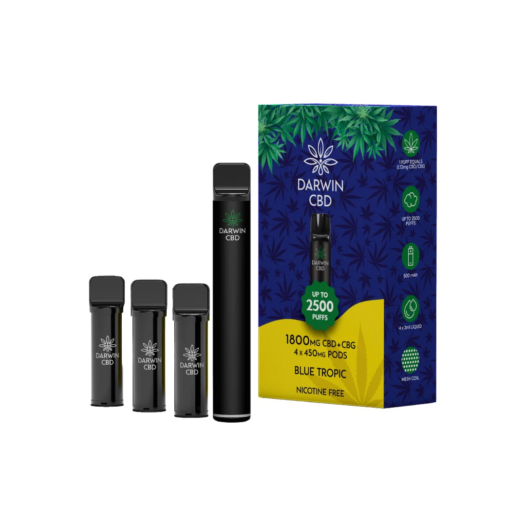 1800mg Darwin CBD + CBG 4 in 1 Pod Vape Kit 2500 Puffs - Image 6