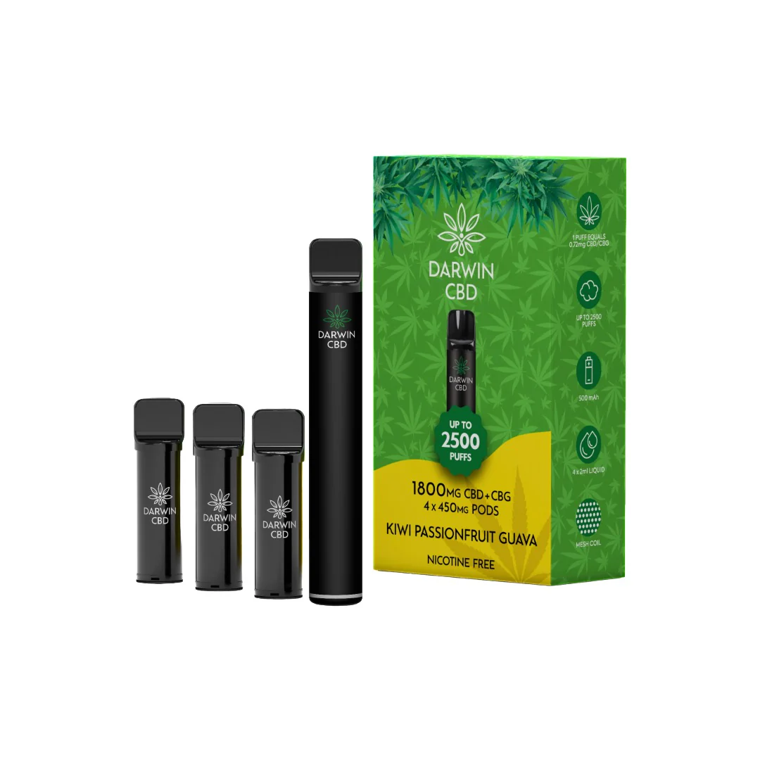 1800mg Darwin CBD + CBG 4 in 1 Pod Vape Kit 2500 Puffs - Image 8