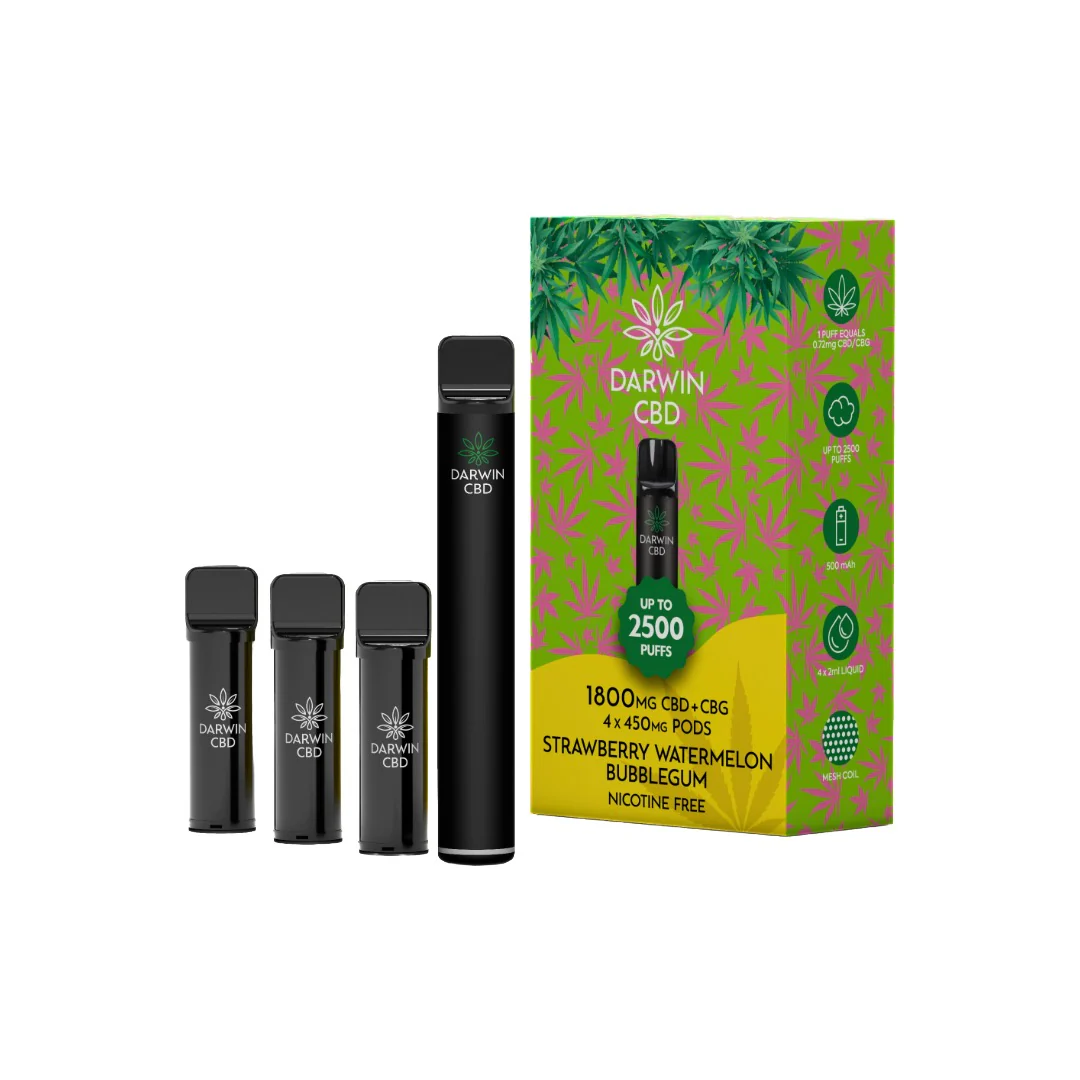 1800mg Darwin CBD + CBG 4 in 1 Pod Vape Kit 2500 Puffs - Image 10