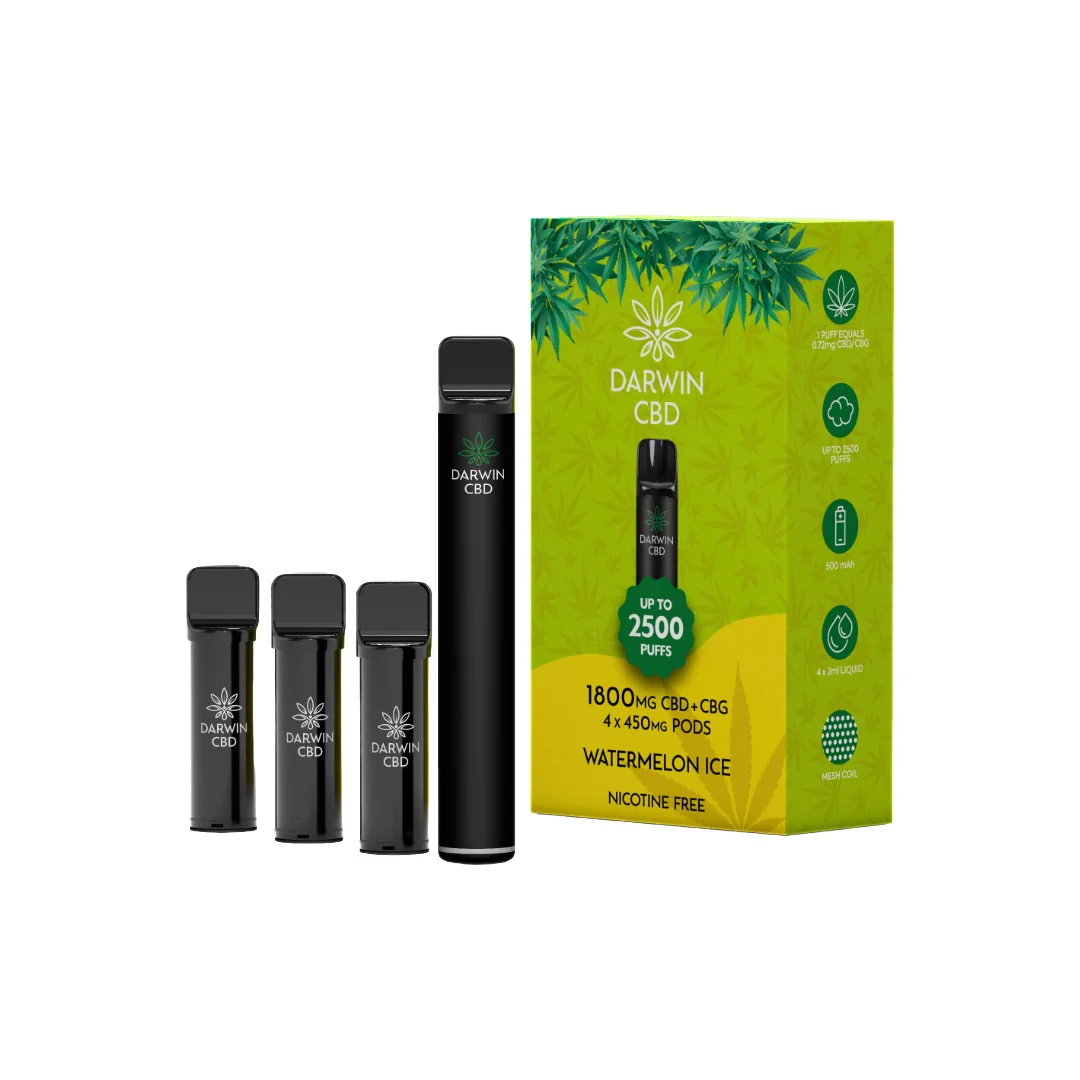 1800mg Darwin CBD + CBG 4 in 1 Pod Vape Kit 2500 Puffs - Image 12